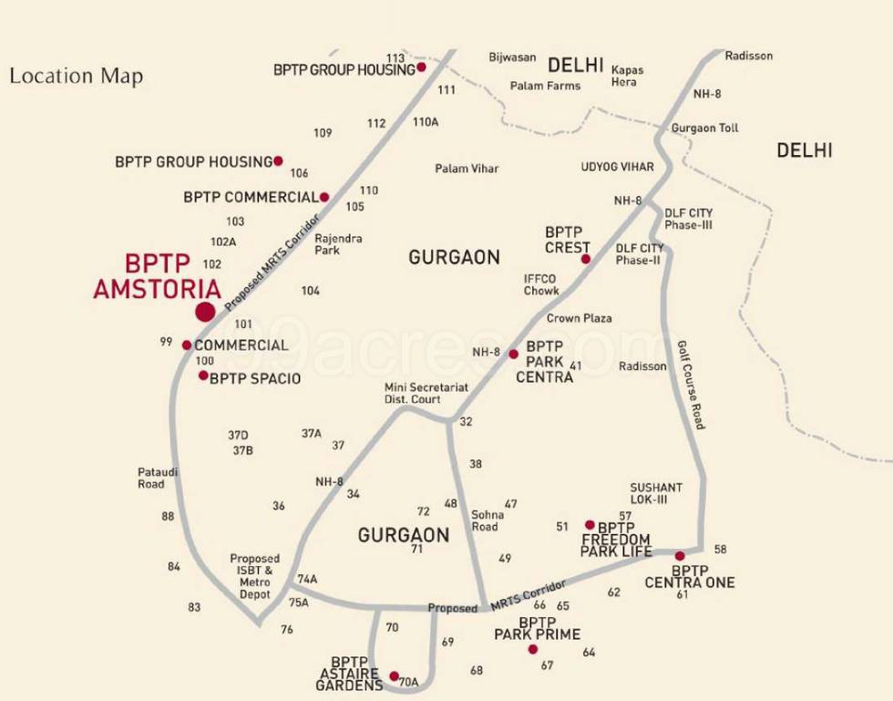 Master or location plan — BPTP Amstoria