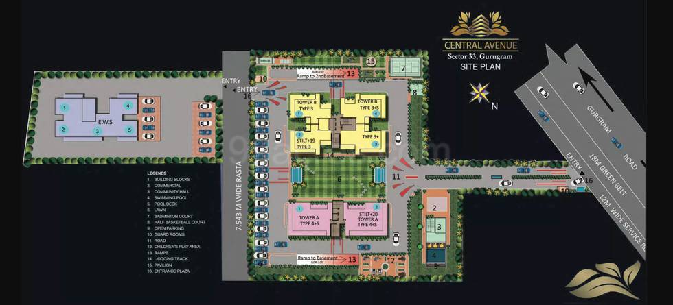 Master or location plan — Central Avenue