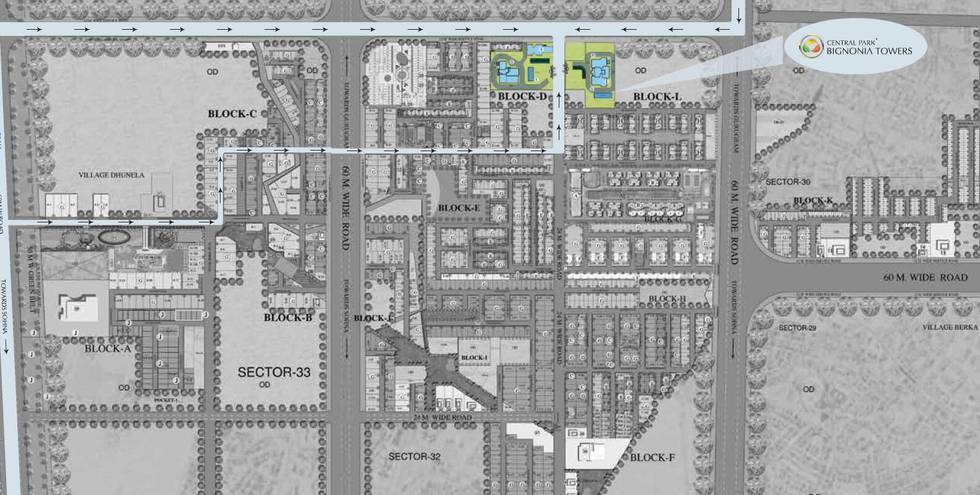 Master or location plan — Central Park Flower Valley Bignonia Towers