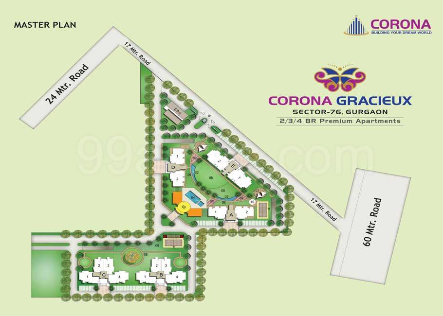 Master or location plan — Corona Gracieux