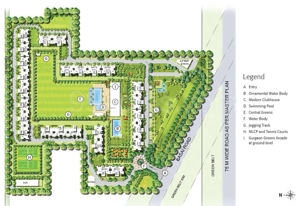 Master or location plan — Emaar Gurgaon Greens