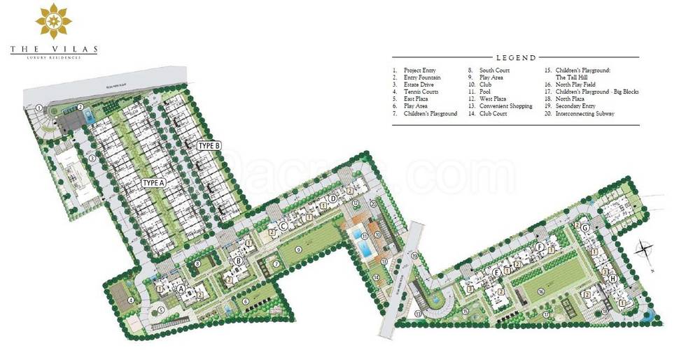 Master or location plan — Emaar MGF The Vilas