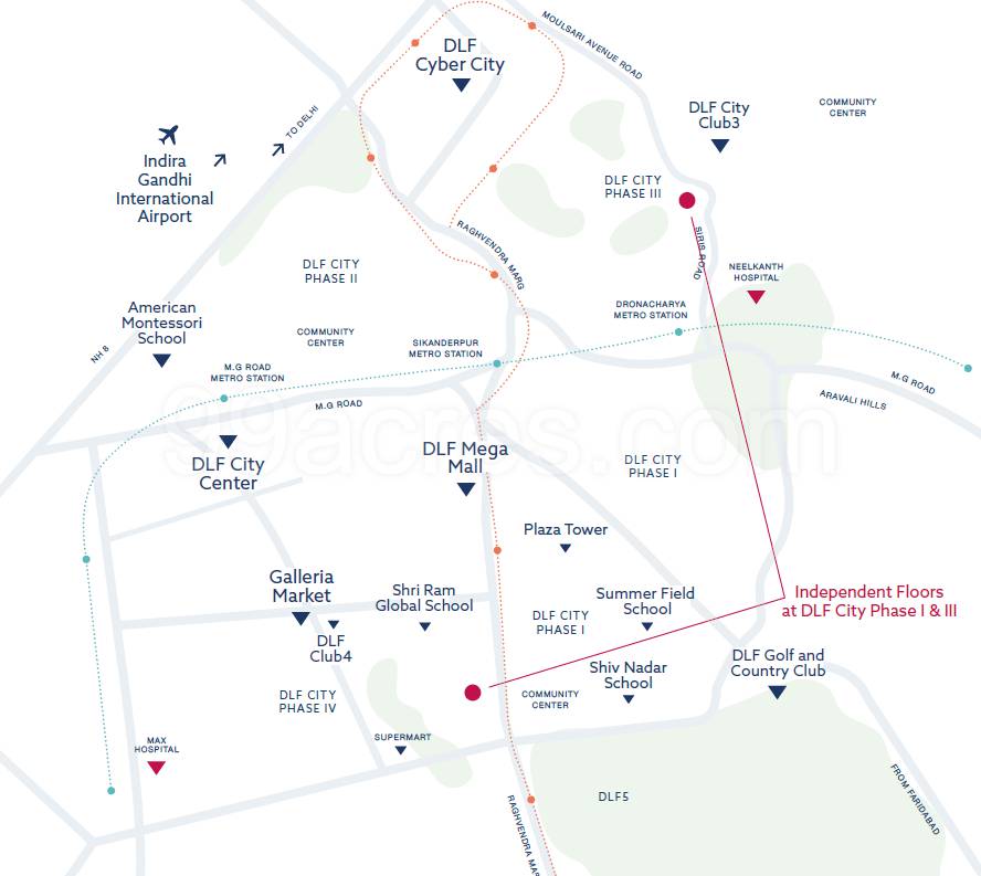 Master or location plan — Independent Floors at DLF City Phase 1 and 3
