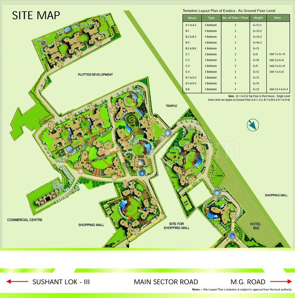 Master or location plan — Parsvnath Exotica