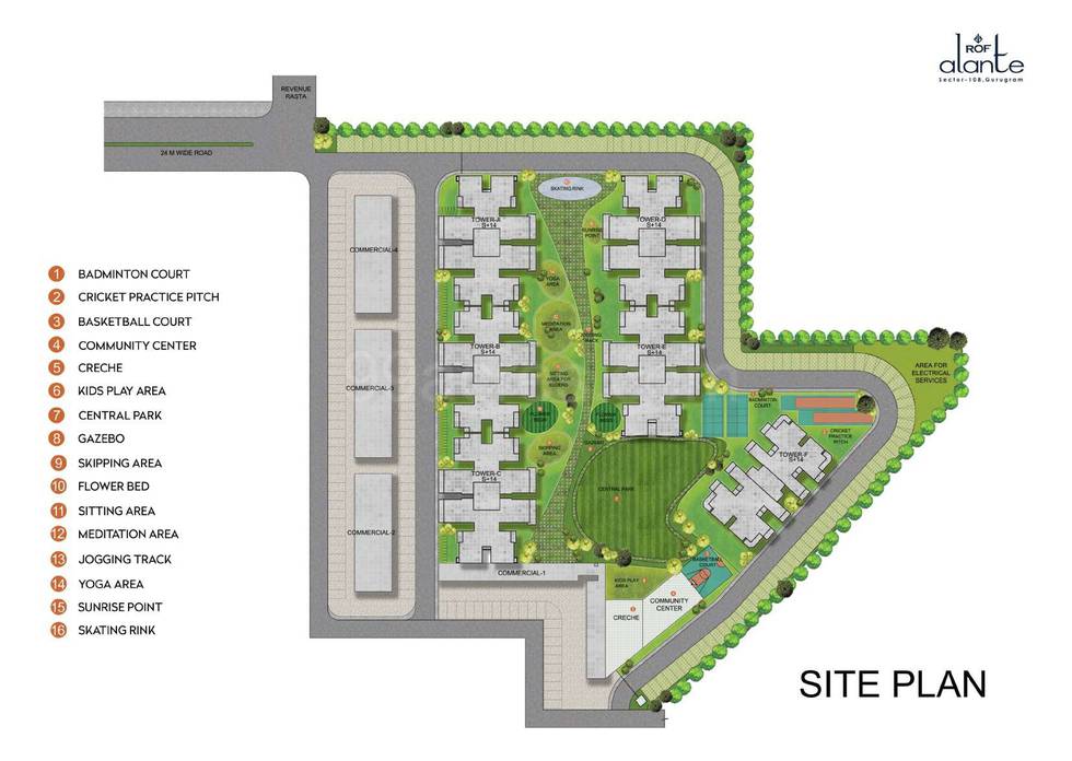 Master or location plan — ROF Alante