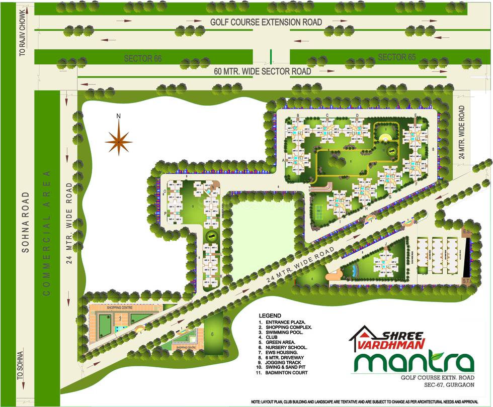 Master or location plan — Shree Vardhman Mantra