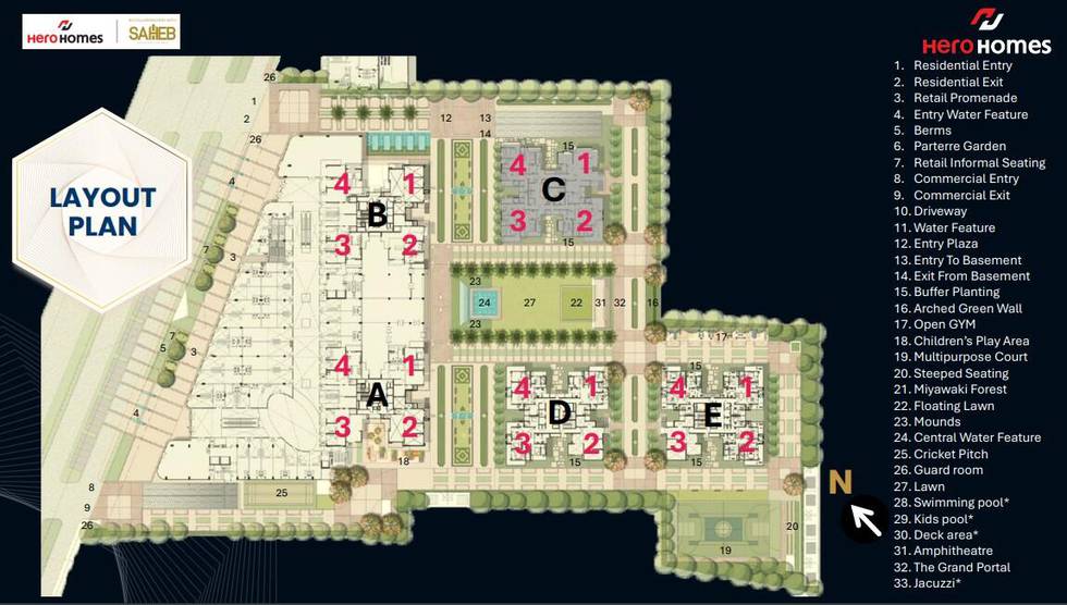Master or location plan — The Palatial by Hero Homes