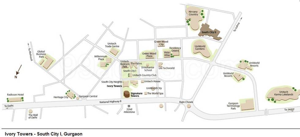 Master or location plan — Unitech Ivory Towers
