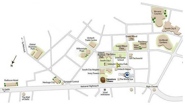 Master or location plan — Unitech Uniworld City