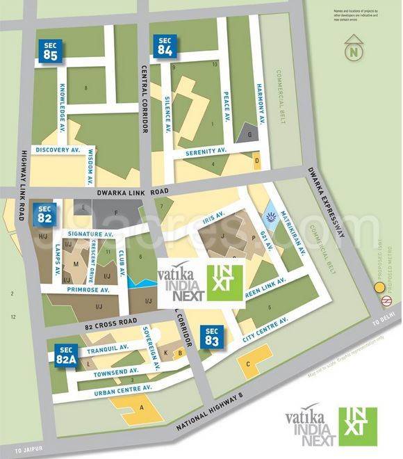 Master or location plan — Vatika India Next Plots