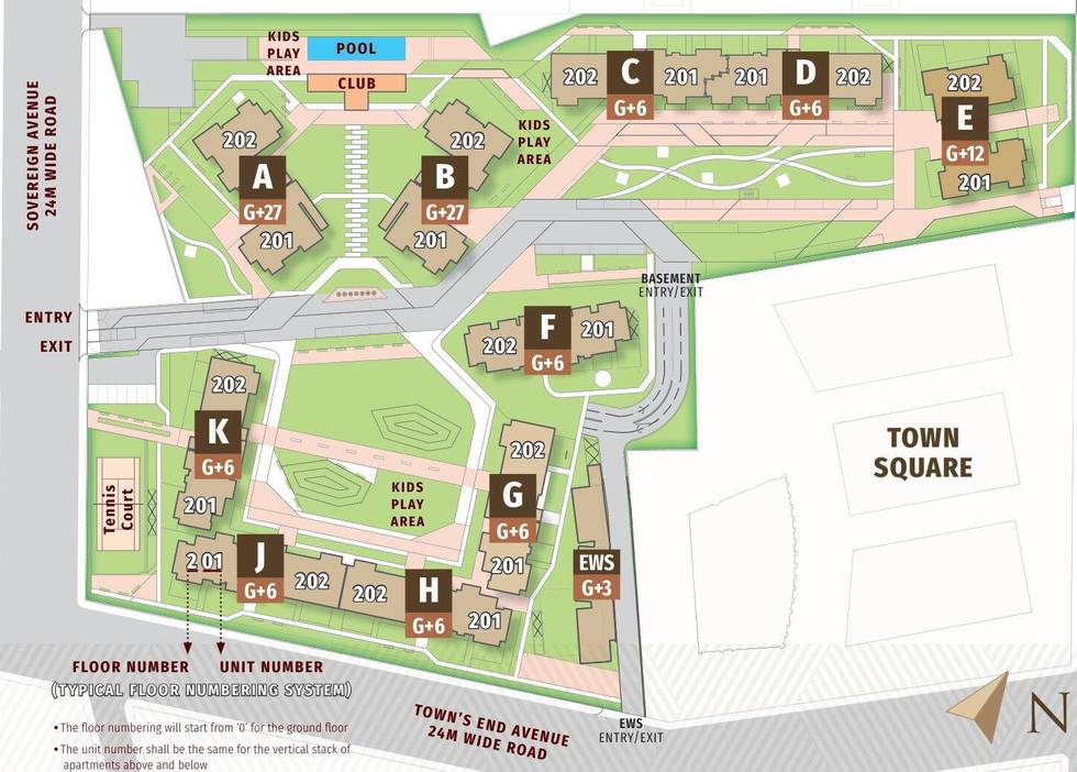 Master or location plan — Vatika Sovereign Next