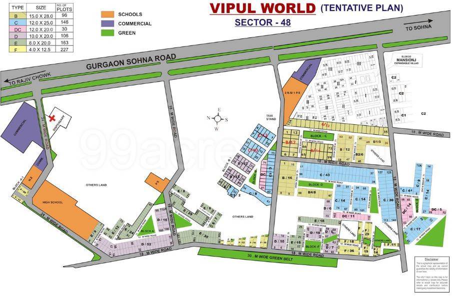 Master or location plan — Vipul World