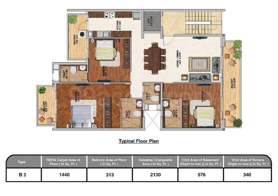 Floor plan, Adani Brahma Samsara