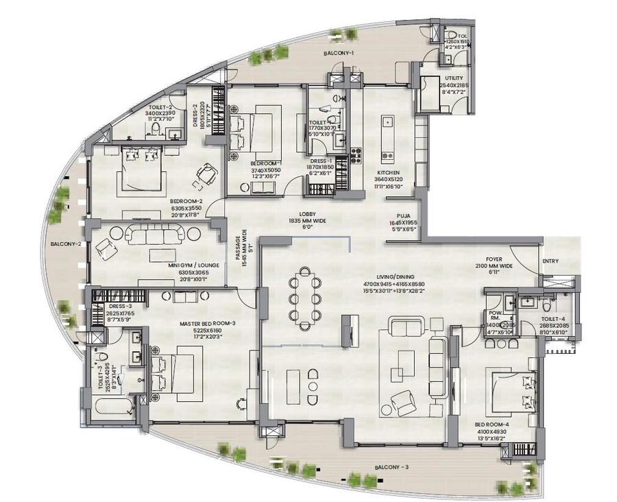 Floor plan, Adani Lushlands