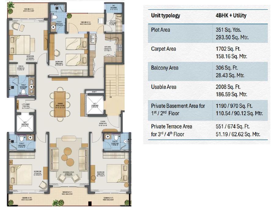 Floor plan, Adani Samsara Ivana