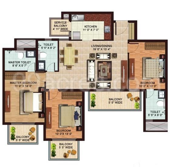 Floor plan, AIPL Zen Residences