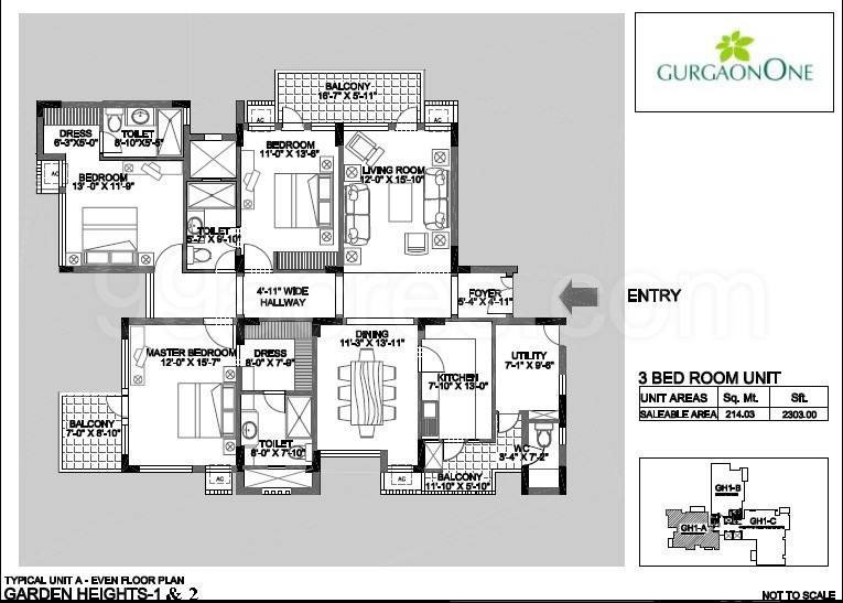 Floor plan, Alpha Gurgaon One 22