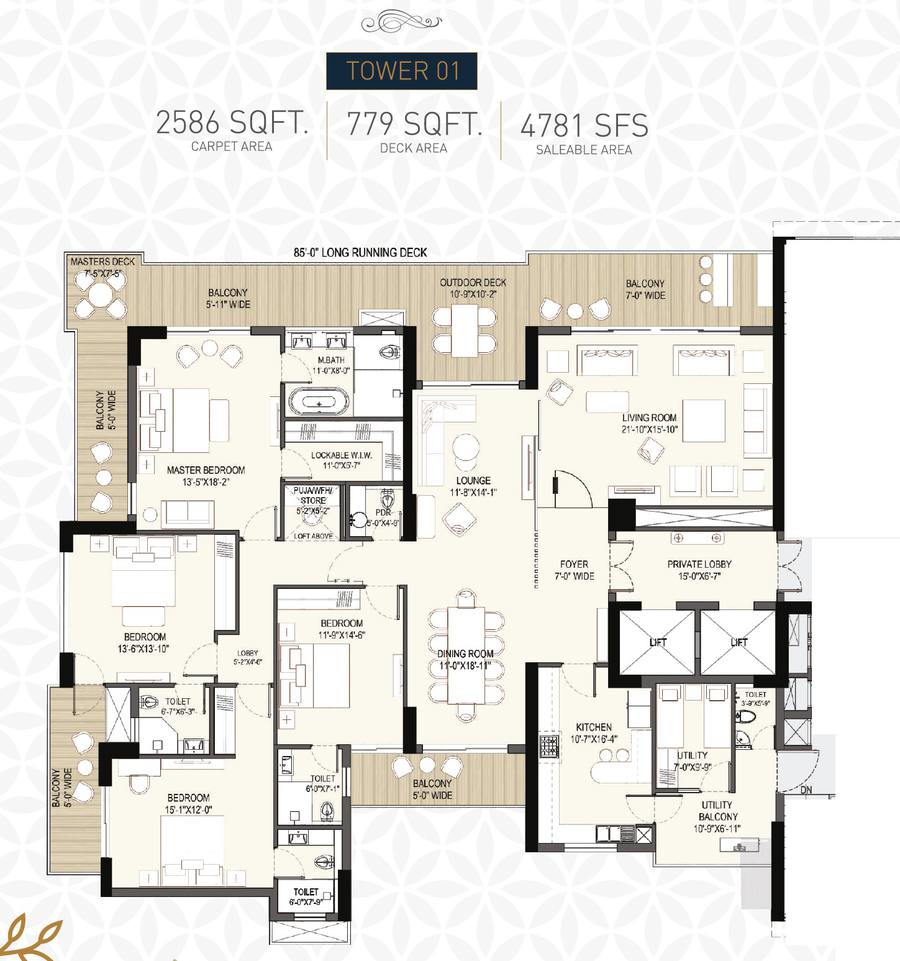 Floor plan, Anant Raj The Estate Residences