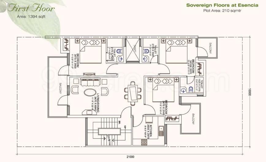 Floor plan, Ansal API Esencia