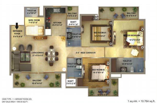 Floor plan, Ansal Estella