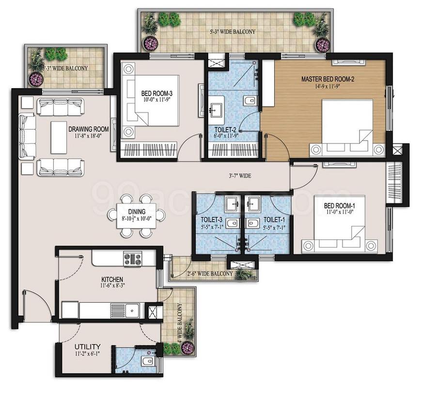 Floor plan, Ansal Heights 86