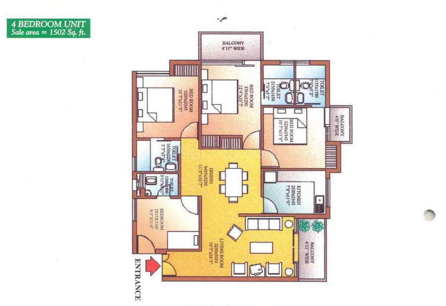 Floor plan, Ansal Sushant Apartments