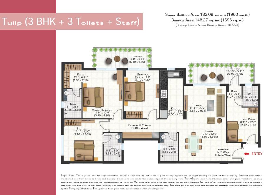Floor plan, Ashiana Anmol