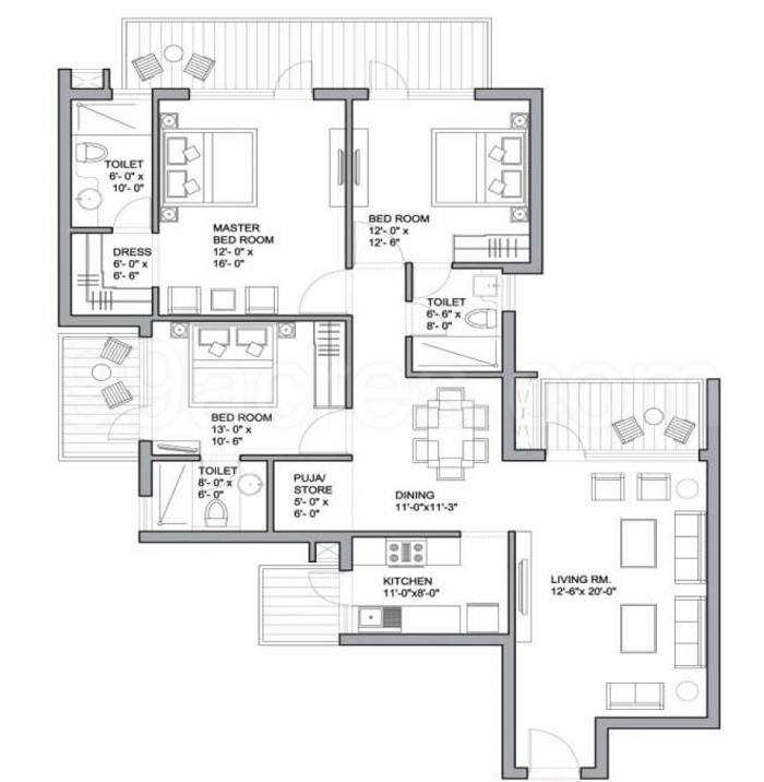 Floor plan, Bestech Park View Ananda