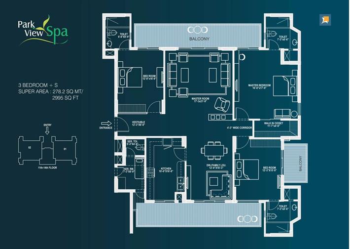 Floor plan, Bestech Park View Grand Spa