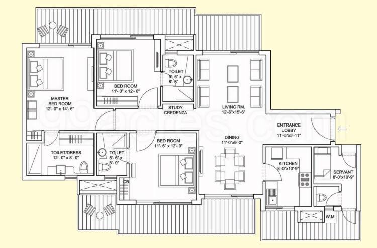 Floor plan, Bestech Park View Sanskruti