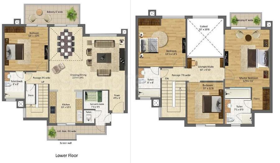 Floor plan, BPTP Mansions Park Prime