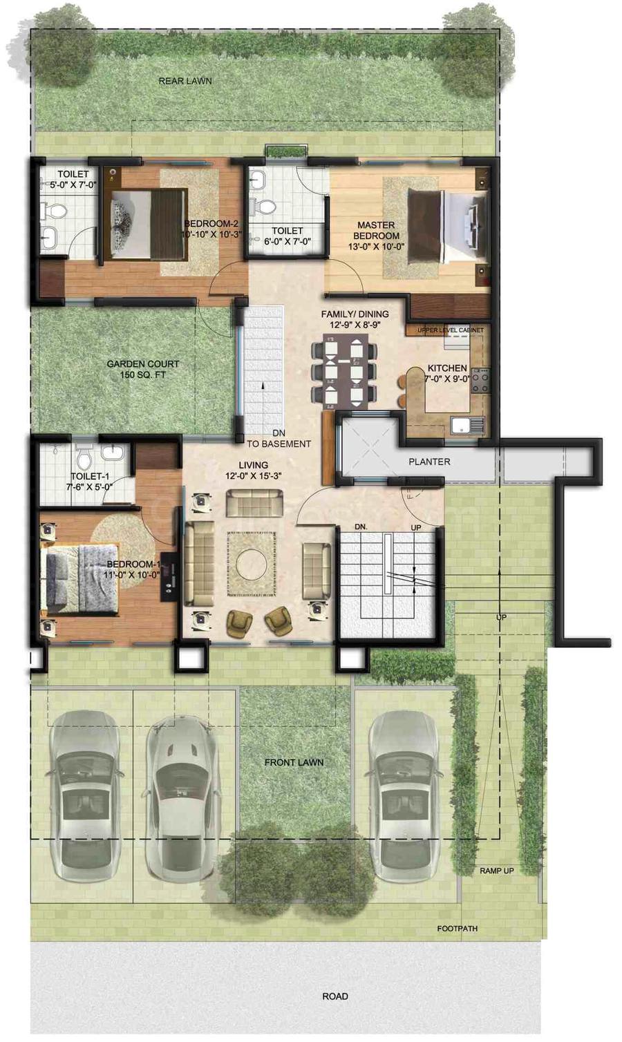 Floor plan, BPTP Monet Avant Floors