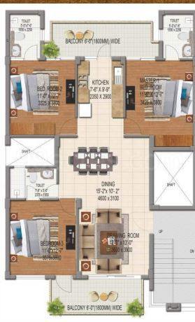 Floor plan, BPTP Pedestal