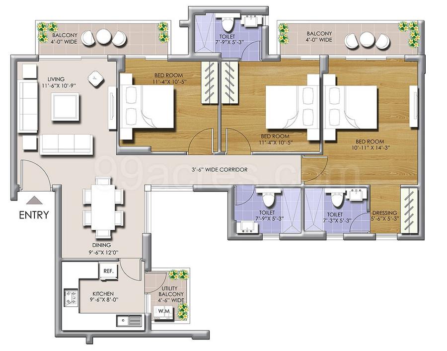 Floor plan, BPTP Terra