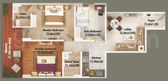 Floor plan, Breez Global Heights 88A
