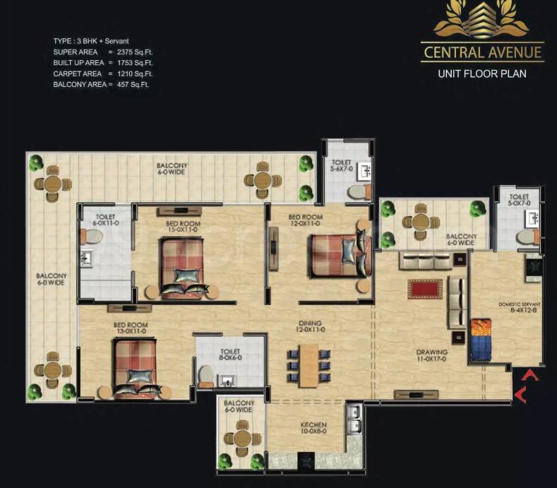 Floor plan, Central Avenue