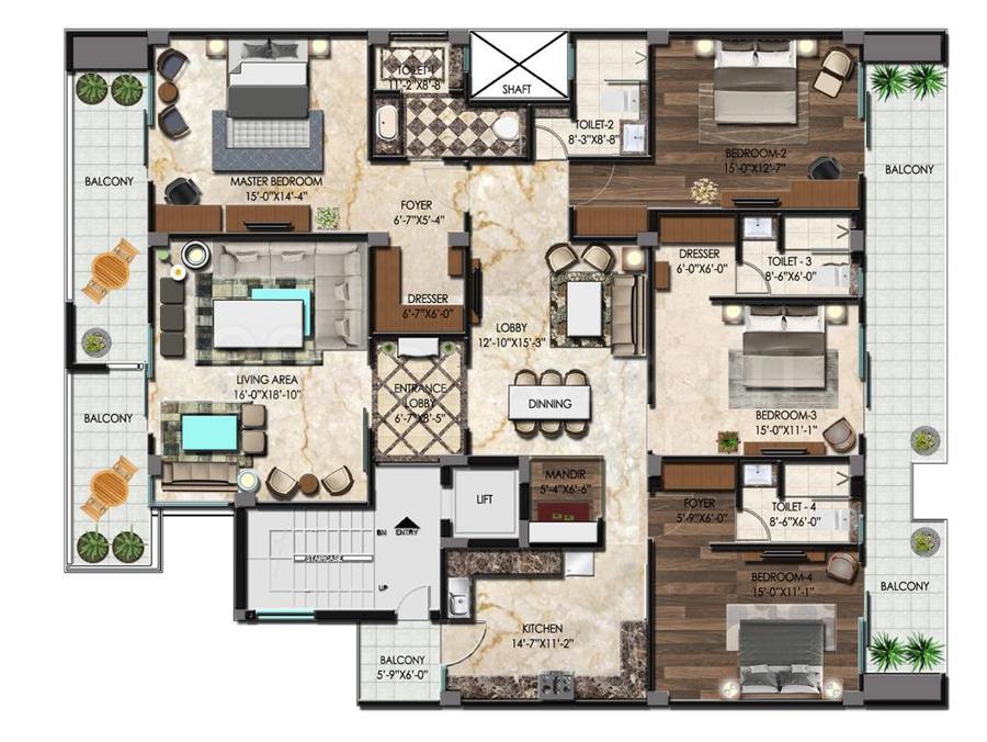 Floor plan, City Habitat Residencies