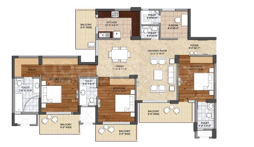 Floor plan, County The Center Court