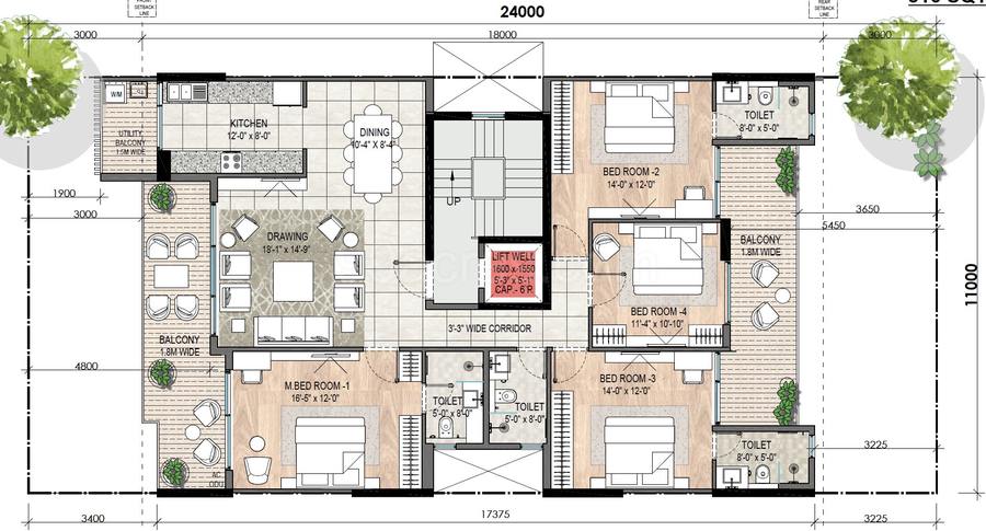 Floor plan, DLF Builder Floors