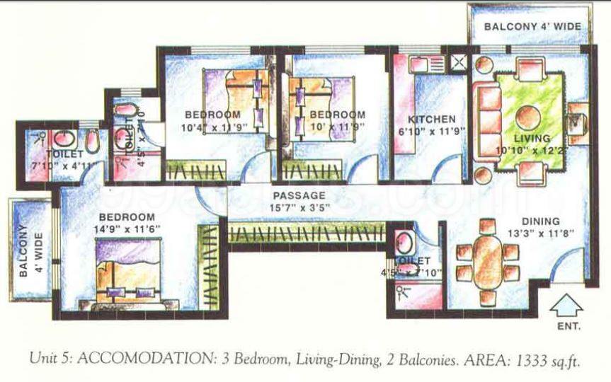 Floor plan, DLF Carlton Estate