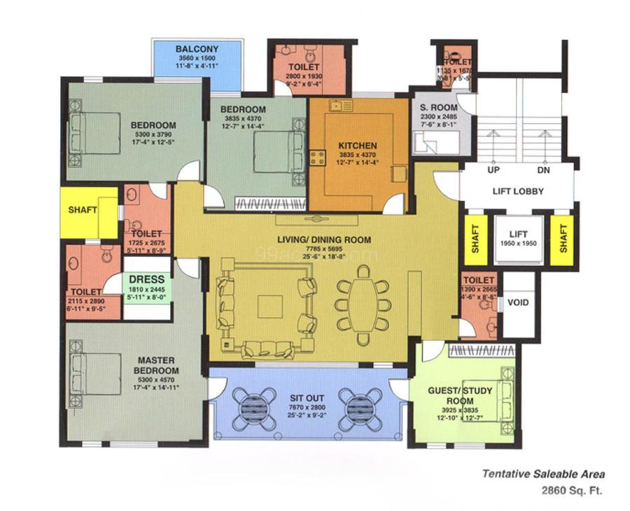 Floor plan, DLF Express Greens