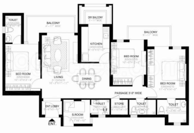 Floor plan, DLF New Town Heights 1