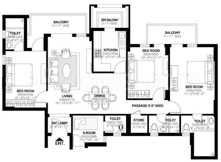 Floor plan, DLF New Town Heights 2