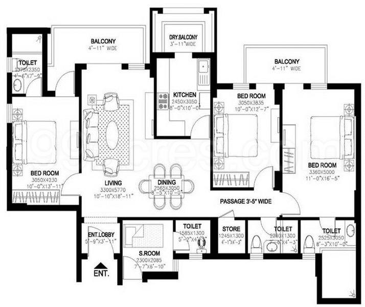 Floor plan, DLF New Town Heights