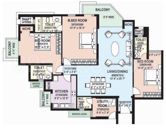 Floor plan, DLF Park Place