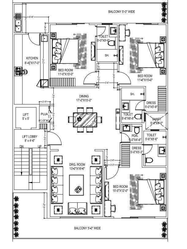 Floor plan, DLF Phase 1 Ultra Luxury Builder Floors