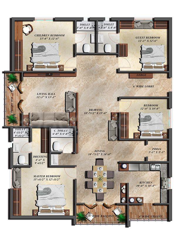 Floor plan, DLF Phase 3 Budget Friendly Builder floors