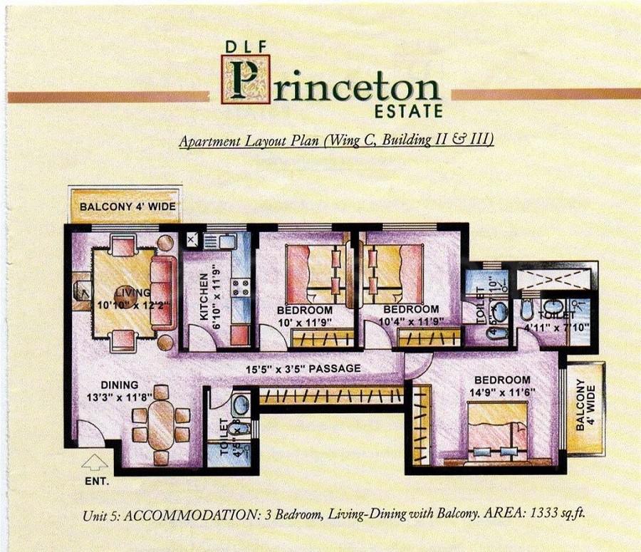 Floor plan, DLF Princeton Estate