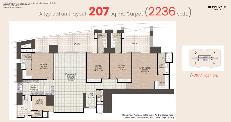 Floor plan, DLF Privana North