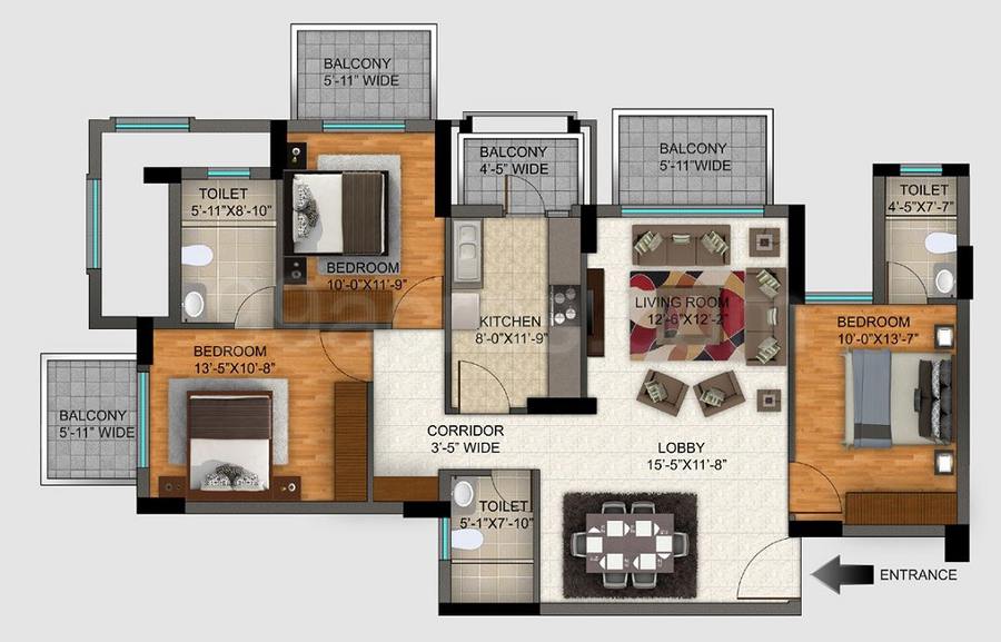 Floor plan, DLF Regal Gardens